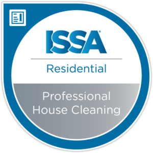 Certification badge of ISSA residential, professional house cleaning